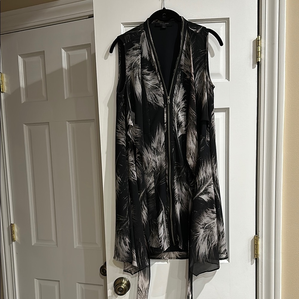 All Saints Sleeveless A-Line Midi Dress